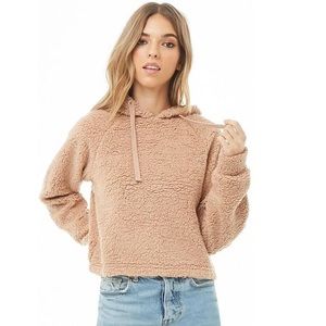 ‼️SOLD‼️Forever 21 Faux Shearling Drawstring Teddy Hoodie